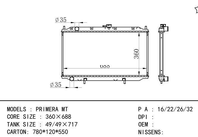  Car Radiator for NISSAN /