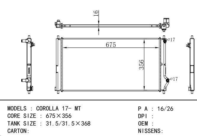  Car Radiator for TOYOTA