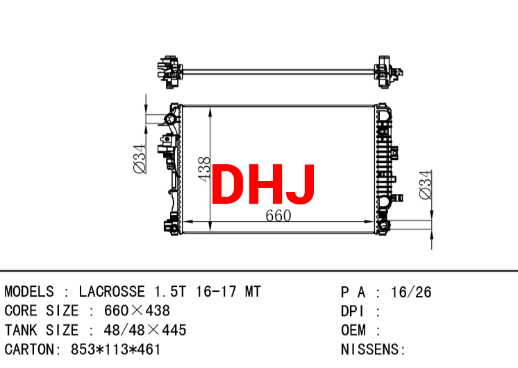 DODGE LACROSSE 1.5T 16-17 MT RADIATOR