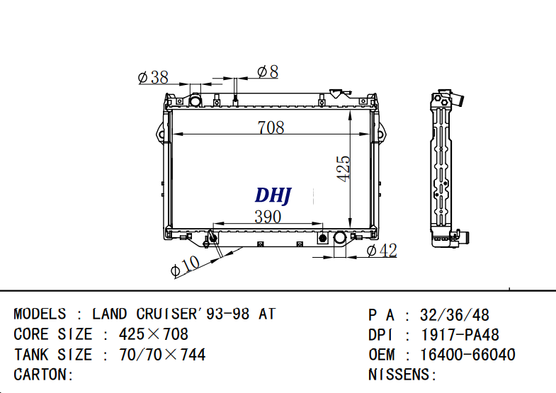 TOYOTA 16400-66030 16400-66091 16400-66101 16400-66040 16400-66050 16400-66090 16