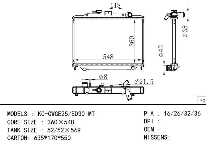  Car Radiator for NISSAN /