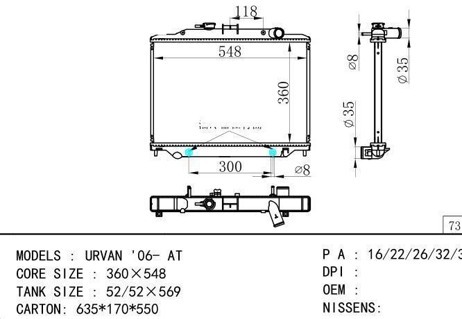  Car Radiator for NISSAN URVAN 06- AT