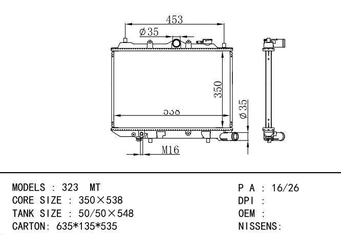  Car Radiator for MAZDA 323