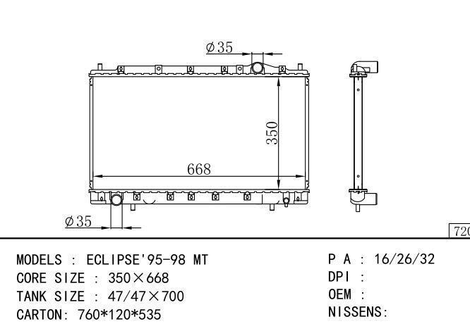  Car Radiator for MITSUBISHI ECLIPSE