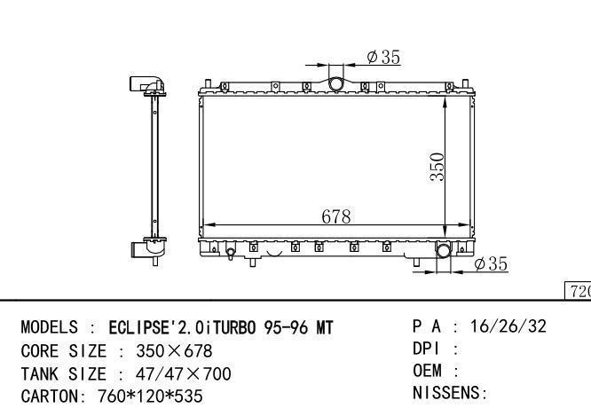 MR127909*MR127909 Car Radiator for MITSUBISHI ECLIPSE 2.0i TURBO