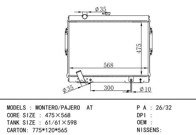  Car Radiator for MITSUBISHI MONTERO-PAJERO