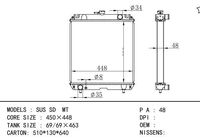  Car Radiator for MITSUBISHI NITSUBISHI SUS SD