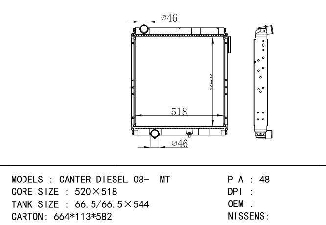  Car Radiator for MITSUBISHI CANTER DIESEL 08-MT