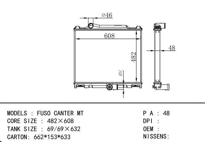  Car Radiator for MITSUBISHI FUSO CANTER MT