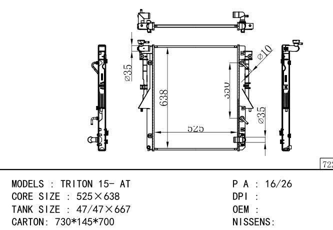  Car Radiator for MITSUBISHI TRITON