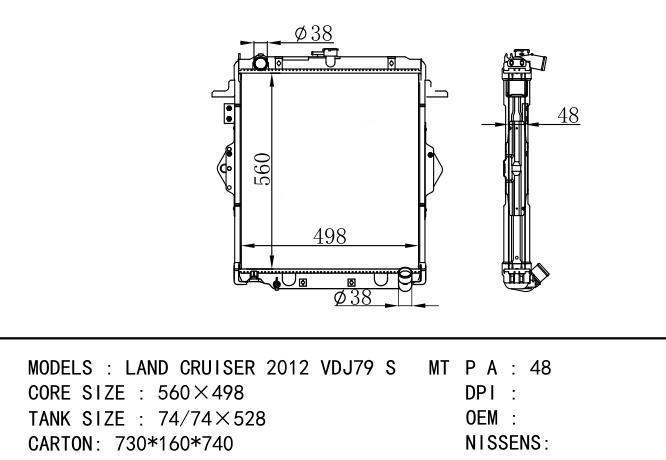  Car Radiator for TOYOTA LANDCRUISER VDJ79 S 12-