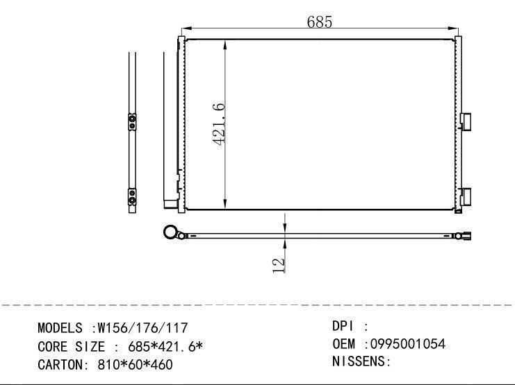 0995001054 Condenser for BENZ W156/176/117
