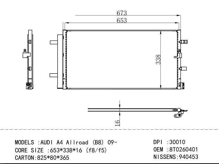 8T0260401 Condenser for AUDI AUDI A4 Allroad (B8 ) 09