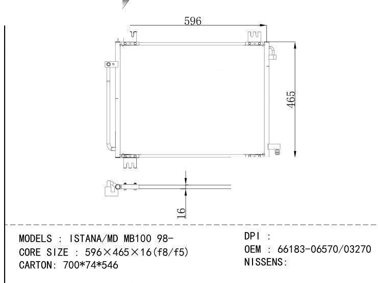 66183-06570/03270 Condenser for BENZ ISTANA/MD MB1 00 98