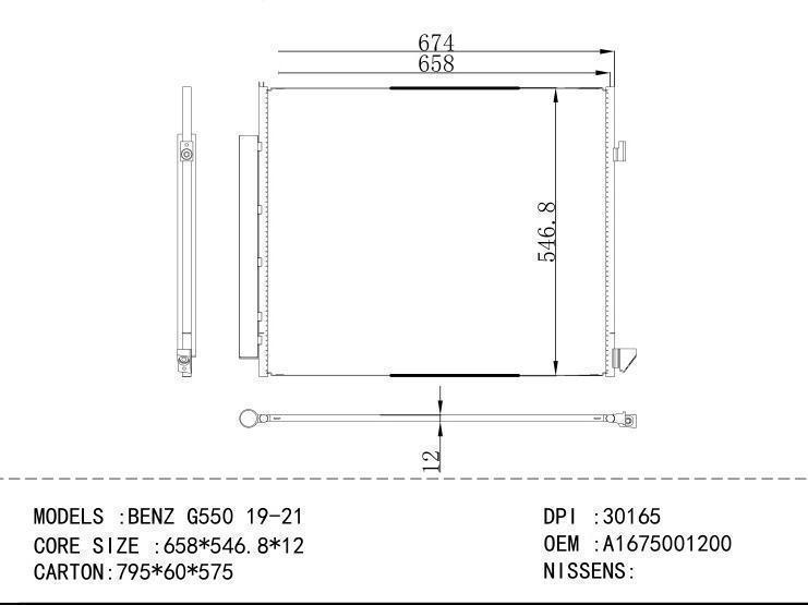 A1675001200 Condenser for BENZ BENZ G550 19-21