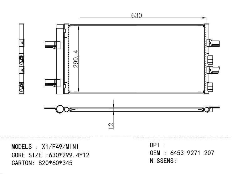 6453 9271 207 Condenser for BMW X1/F49/MlNl