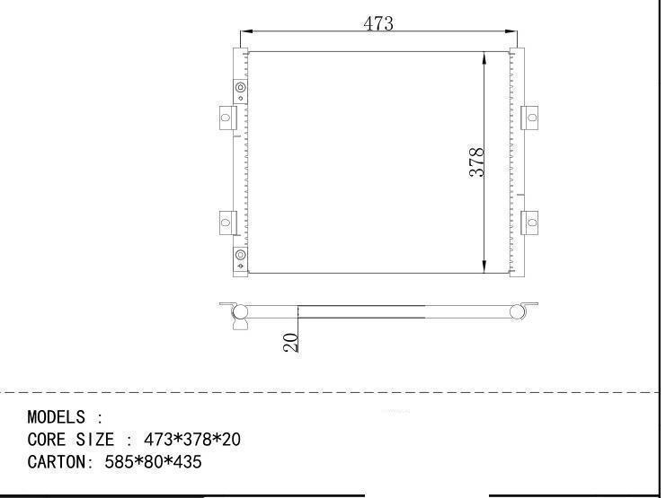  Condenser for CHINESE CAR 473*378*20