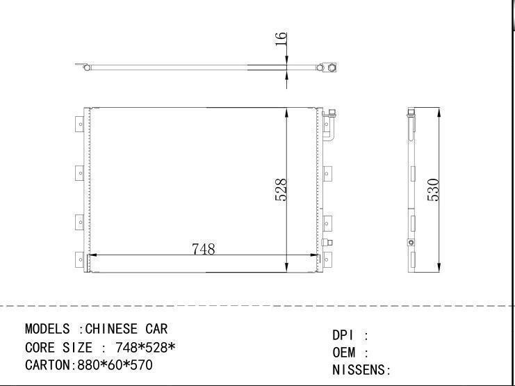  Condenser for CHINESE CAR CHINESE CAR