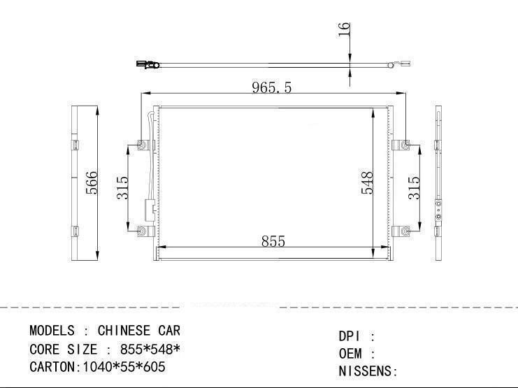  Condenser for CHINESE CAR CHINESE CAR