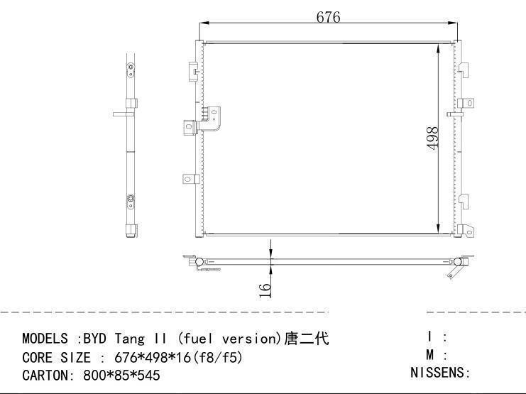  Condenser for CHINESE CAR BYD Tang II (fuel version)