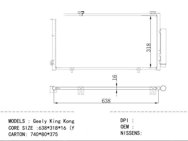  Condenser for CHINESE CAR Geely King Kong