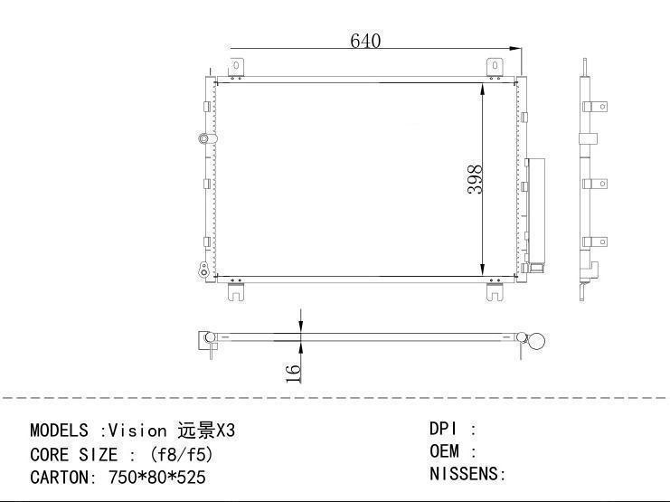  Condenser for CHINESE CAR Geely Vision X3