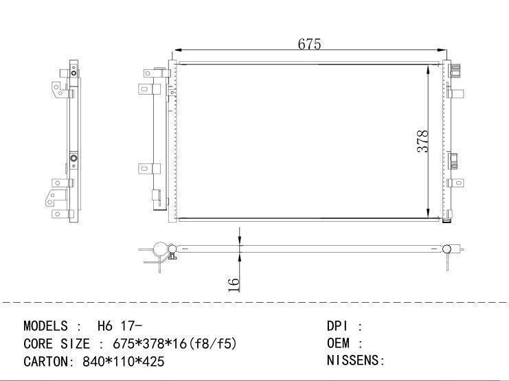  Condenser for CHINESE CAR  Great Wall  H6 17