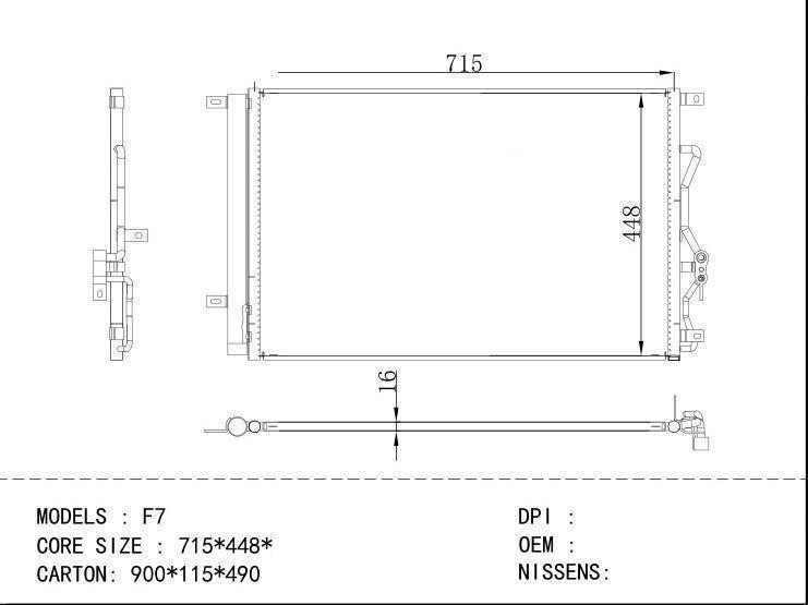  Condenser for CHINESE CAR  Great Wall  F7