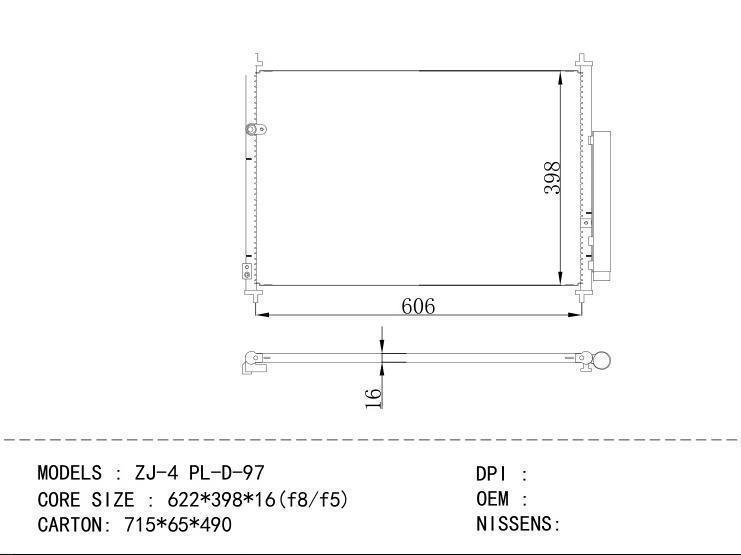  Condenser for CHINESE CAR HAVAL ZJ-4 PL-D-97