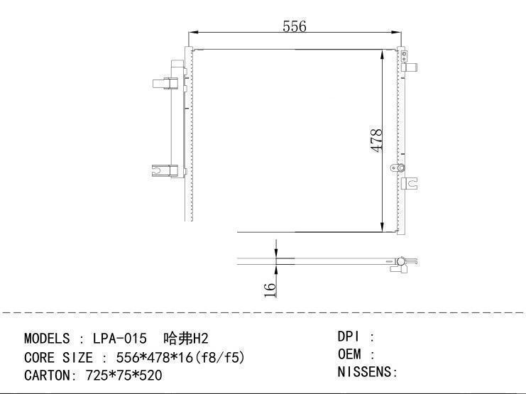  Condenser for CHINESE CAR HAVAL LPA-015 H2