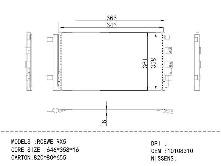 10108310 Condenser for CHINESE CAR ROEWE RX5