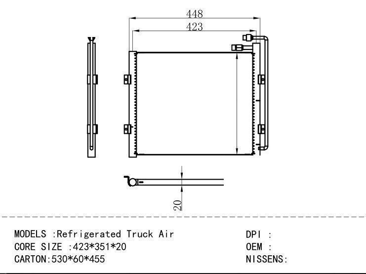  Condenser for COMMERCIAL Refr igerated Truck Air