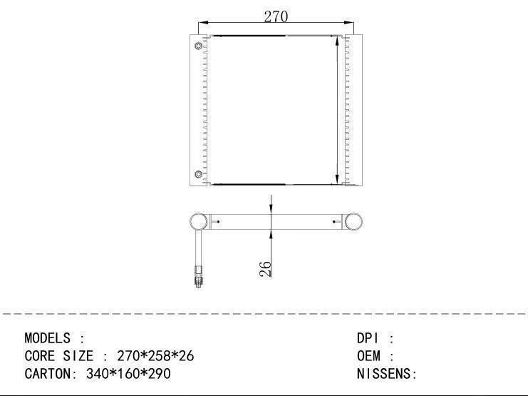  Condenser for COMMERCIAL 270*258*26