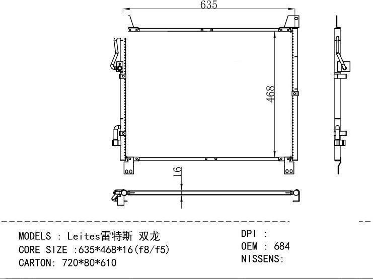 68400-08002 Condenser for DAEWOO Leites