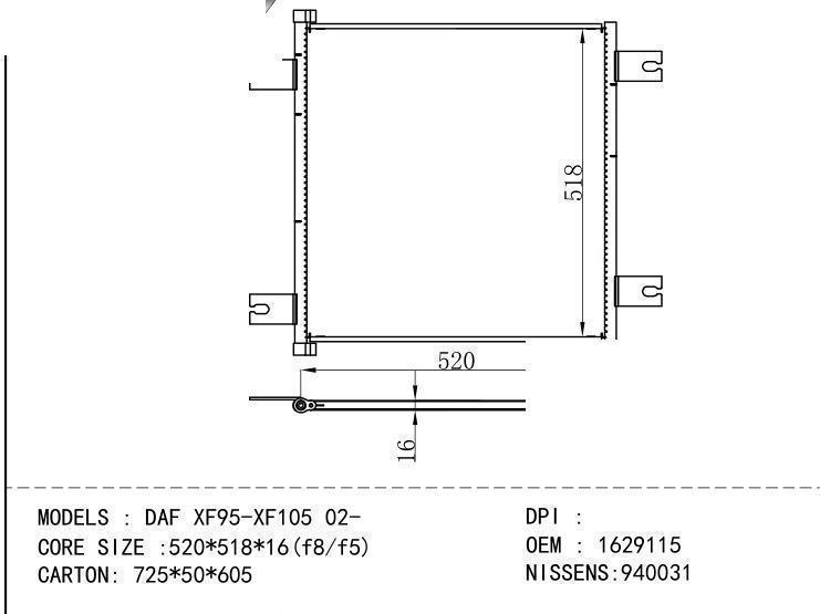 1629115 Condenser for DAF DAF XF 95- XF 105 02