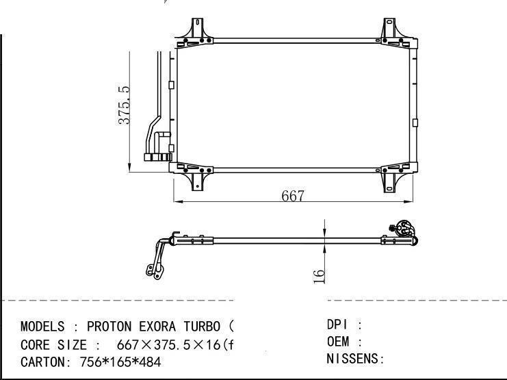  Condenser for DAIHATSU PROTON EXORA TURBO