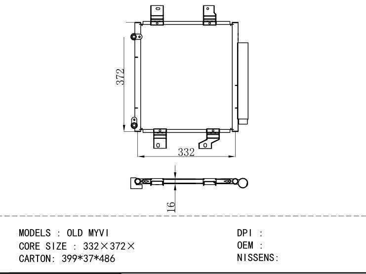 Condenser for DAIHATSU OLD MYVI
