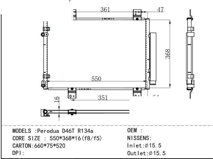  Condenser for DAIHATSU Perodua D 46 T R 134a