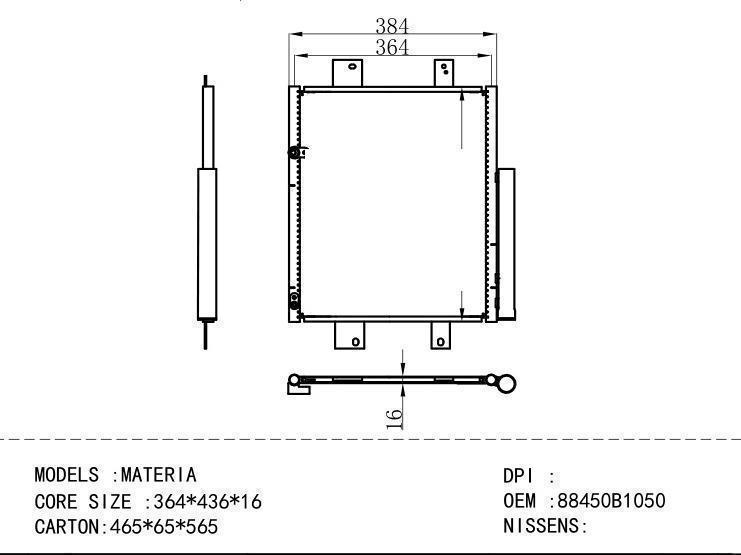 88450B1050 Condenser for DAIHATSU MATERIA