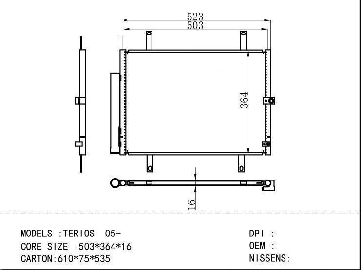  Condenser for DAIHATSU TERIOS 05