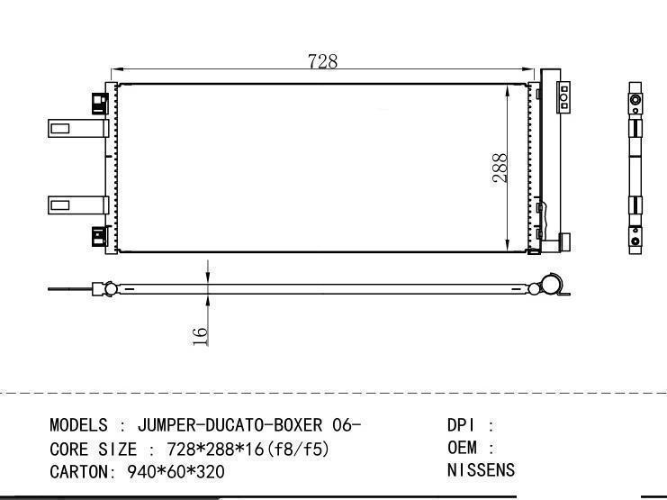  Condenser for FIAT JUMPER - DUCATO - BOXER 06