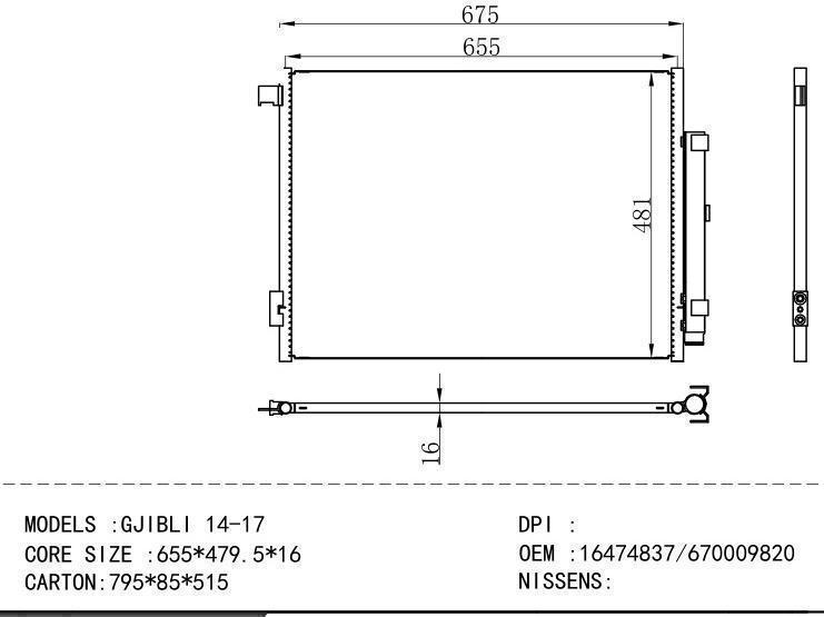 16474837/670009820 Condenser for FIAT GJ IBLI 14-17