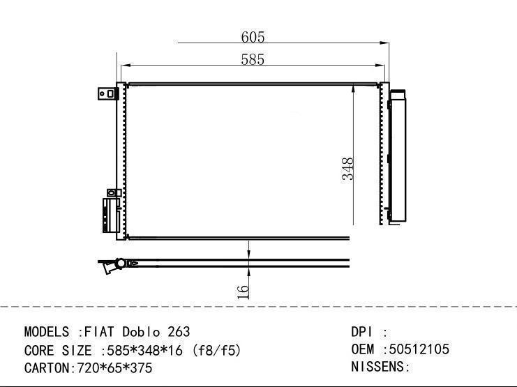 50512105 Condenser for FIAT :FIAT Doblo 263 00-12