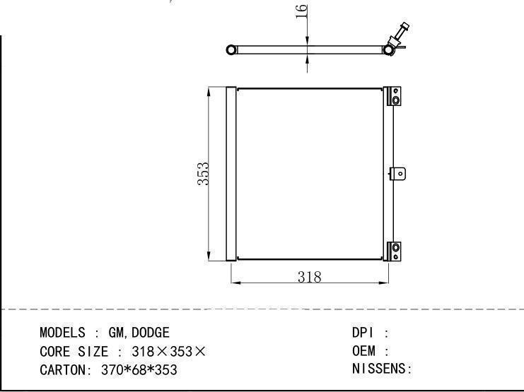  Condenser for GM DODGE GM,DODGE