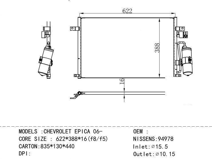  Condenser for GM DODGE CHEVROLET EPICA 06