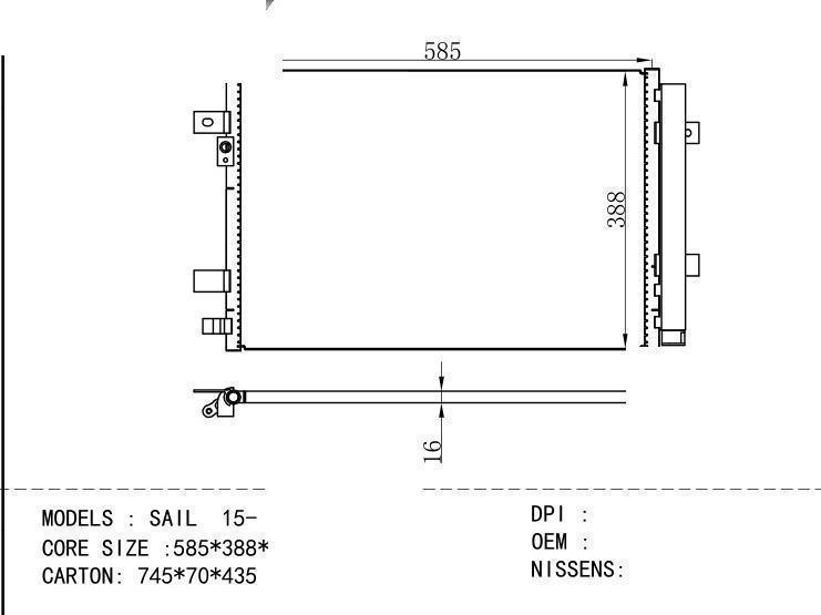  Condenser for GM DODGE SAIL 15
