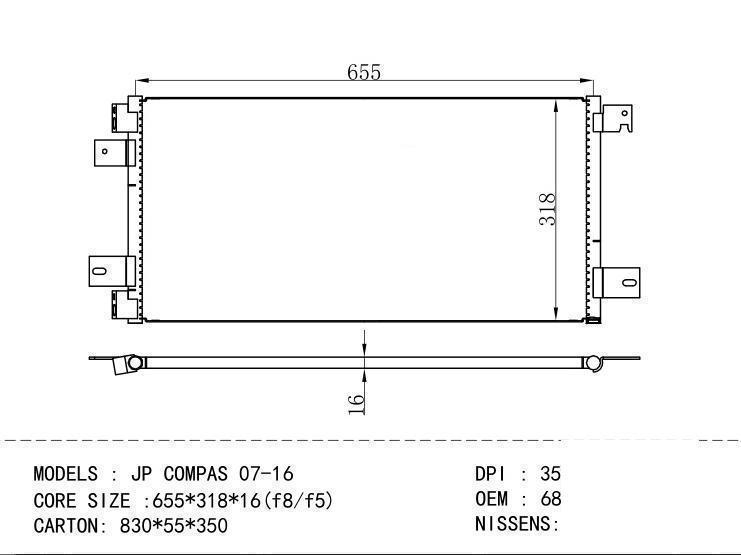 68004052AB Condenser for GM DODGE JP COMPAS 07-16