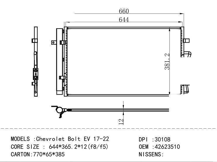 42623510 Condenser for GM DODGE Chevrolet Bolt EV 17-22