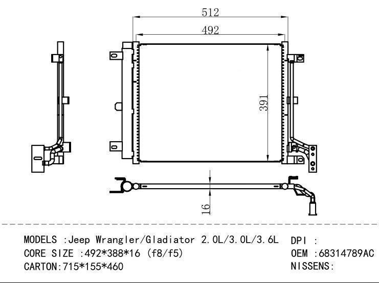 68314789AC Condenser for GM DODGE