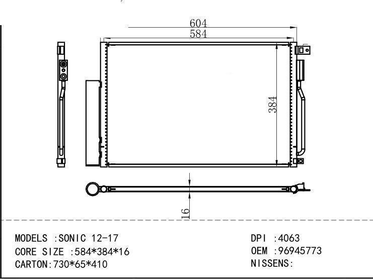 96945773 Condenser for GM DODGE SONIC 12-17